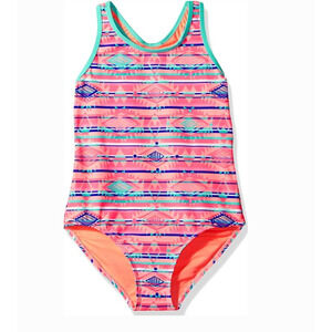 Breaking Waves Girls' Aztec Stripe One Piece Swimsuit Size 12 10847